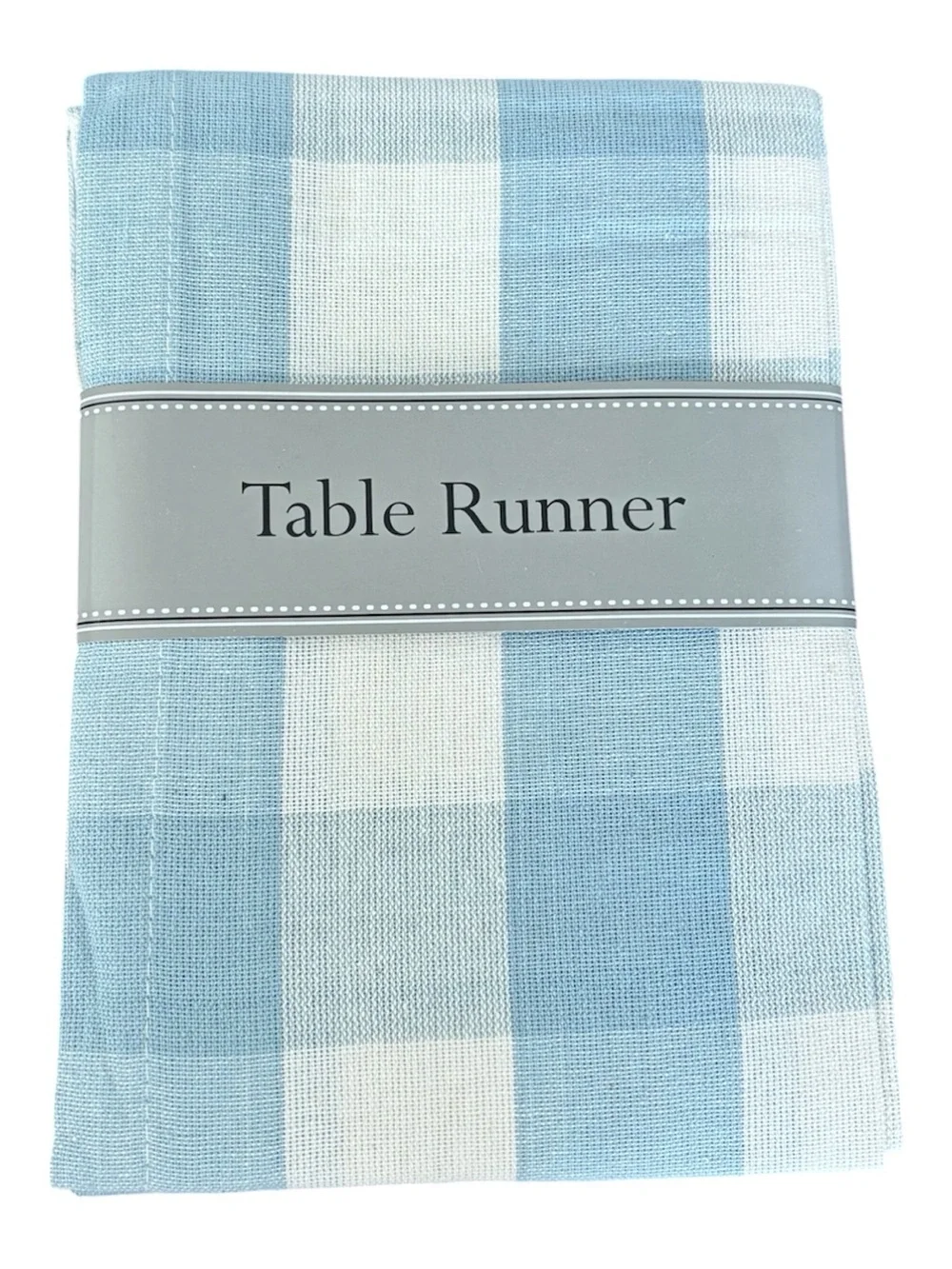 NWT Light Blue & White Gingham Table Runner